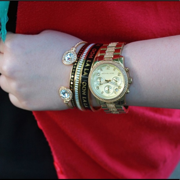 Michael Kors Accessories - ⬇️ Michael Kors Runway Crystal Bracelet Watch 38mm